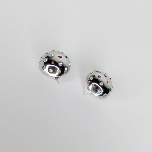 Teresita Stainless Steel Multicolor Crystal Earrings (Aretes)