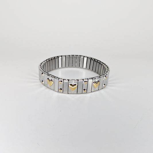 Helen Heart Stainless Steel Stretch Bracelet (Pulsera)