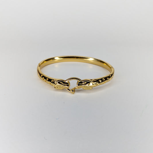 Mijis Gold Stainless Steel Panther Bracelet (Pulsera)