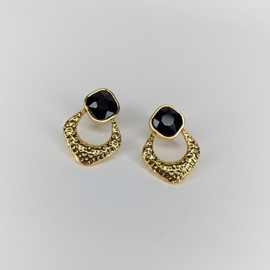 Tuzzita Black Stainless Steel Earrings (Aretes)