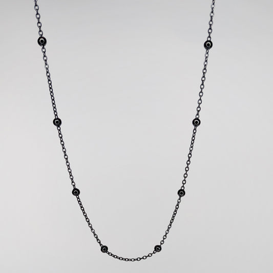 Vic Black Stainless Steel Necklace (Collar)