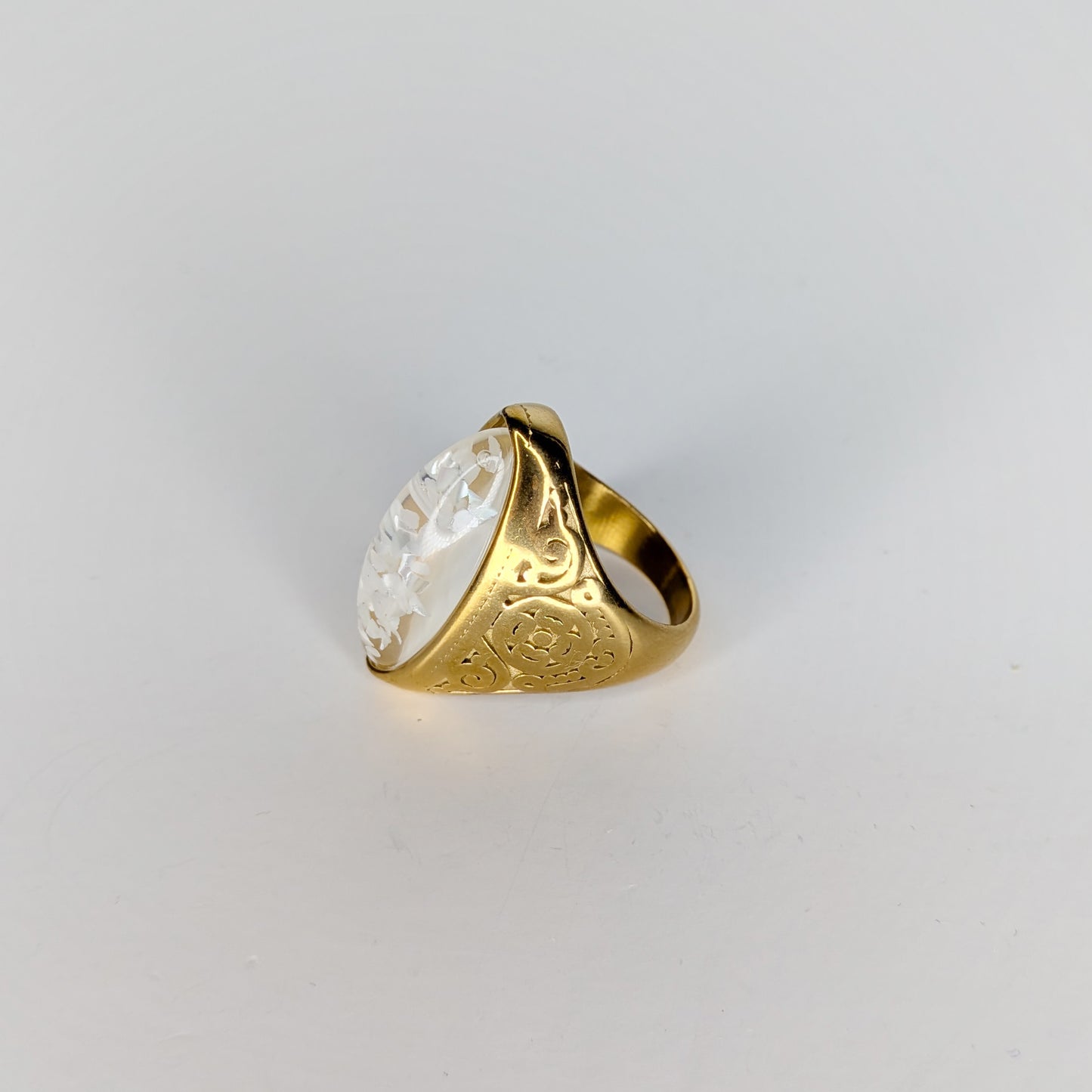 Monze White Stainless Steel Ring (Anillo)