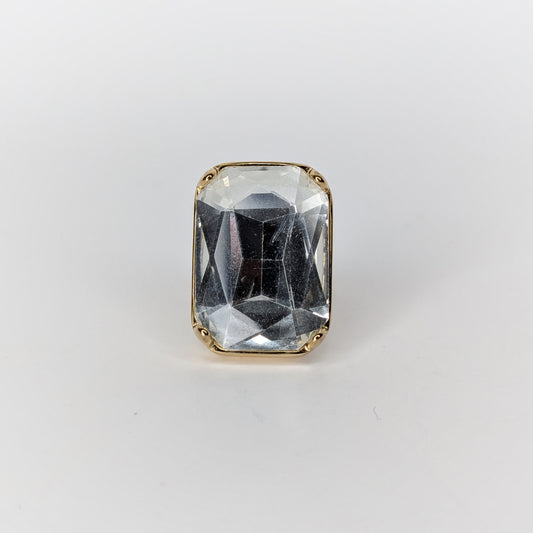 Clear Stainless Steel Statement Ring (Anillo)