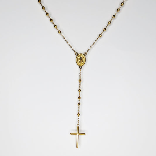 San Benito Stainless Steel Rosary Necklace (Rosario)