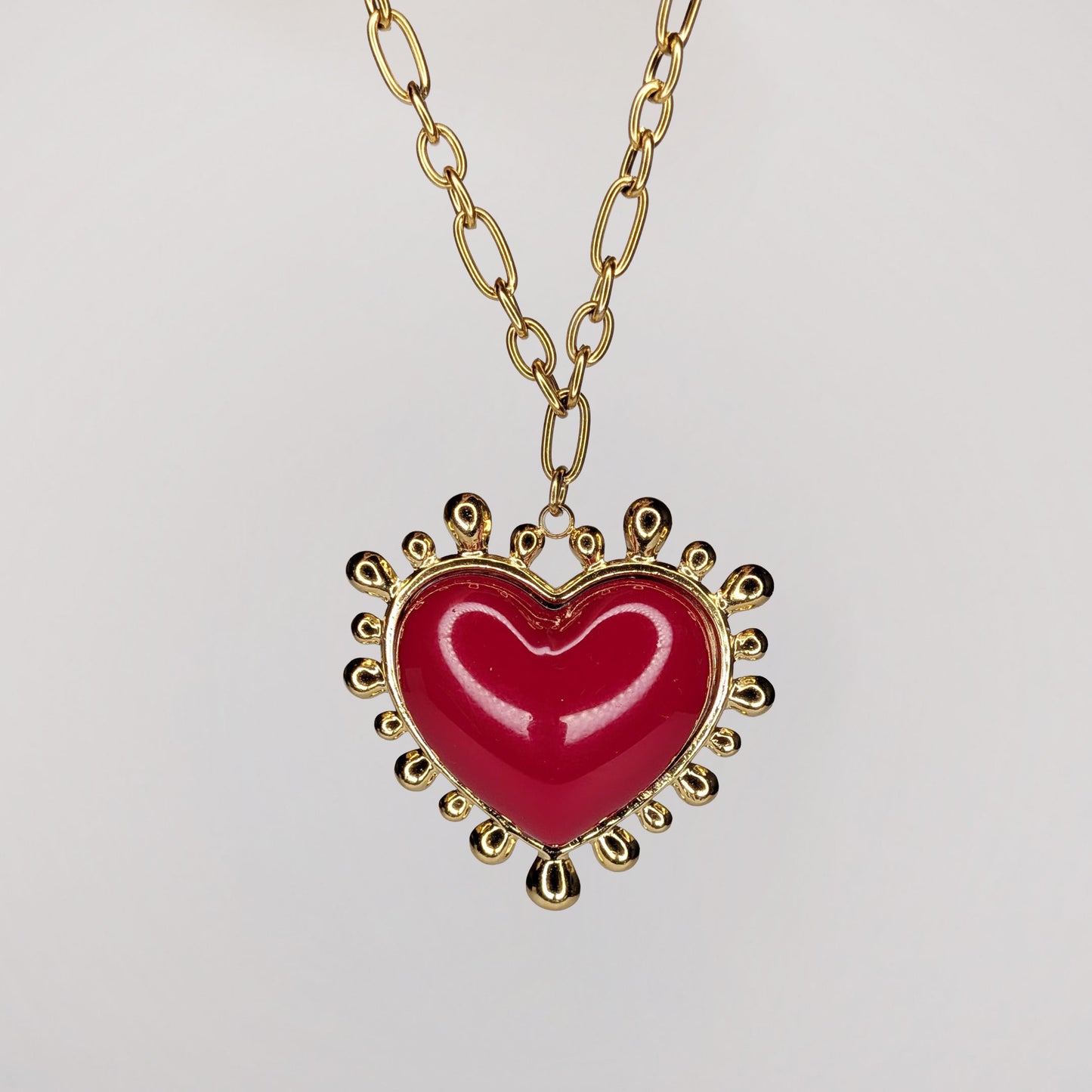 Marta Red Long Heart Necklace