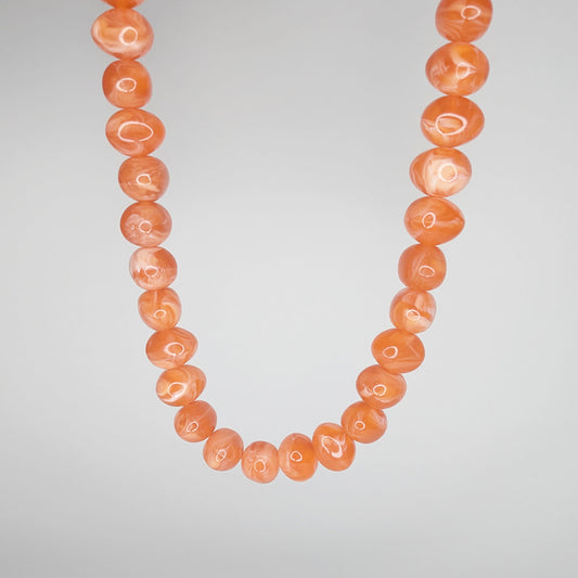 Elvira Orange Acrylic Beaded Necklace (Collar)