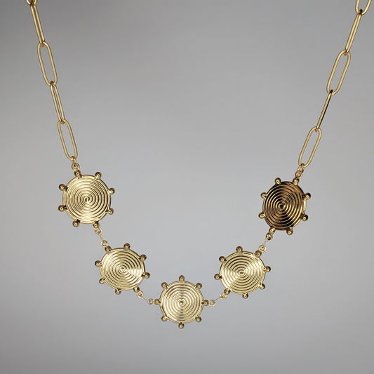 Panchita Gold Stainless Steel Necklace (Collar)