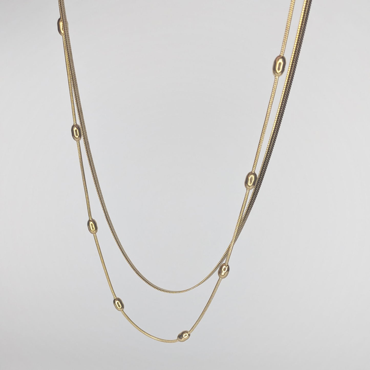 Albita Gold Stainless Steel Layered Necklace (Collar)