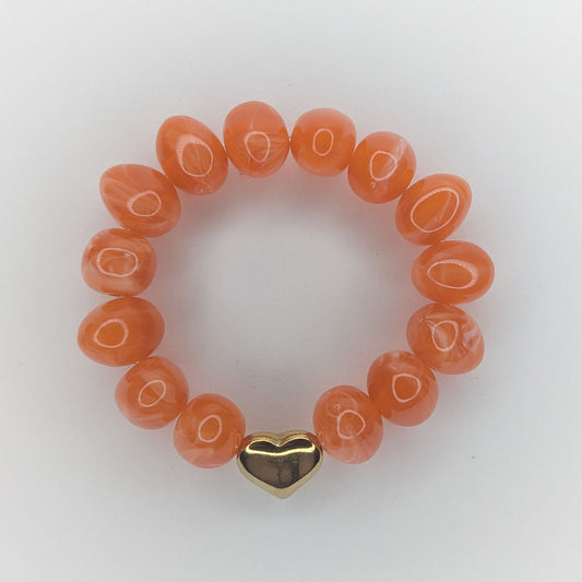 Romi Deep Red Resin Stretch Bracelet (Pulsera)
