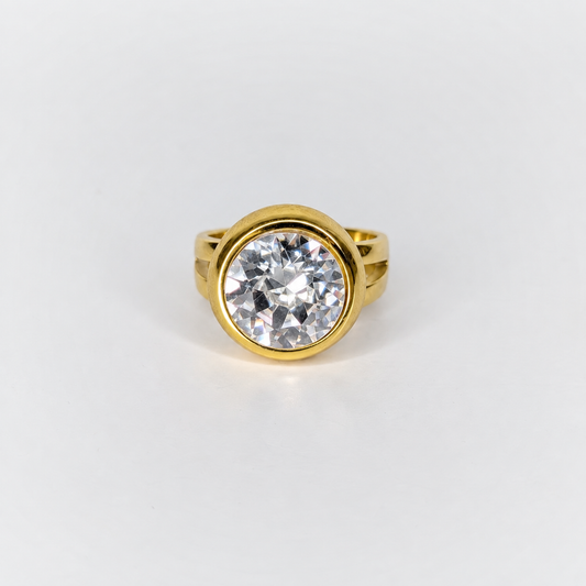 Dey Gold Stainless Steel Statement Ring (Anillo)