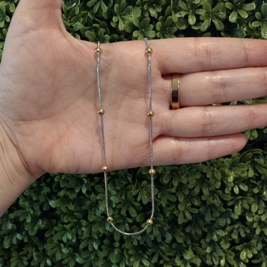 Collar VICTORIA Dorado Con Plateado