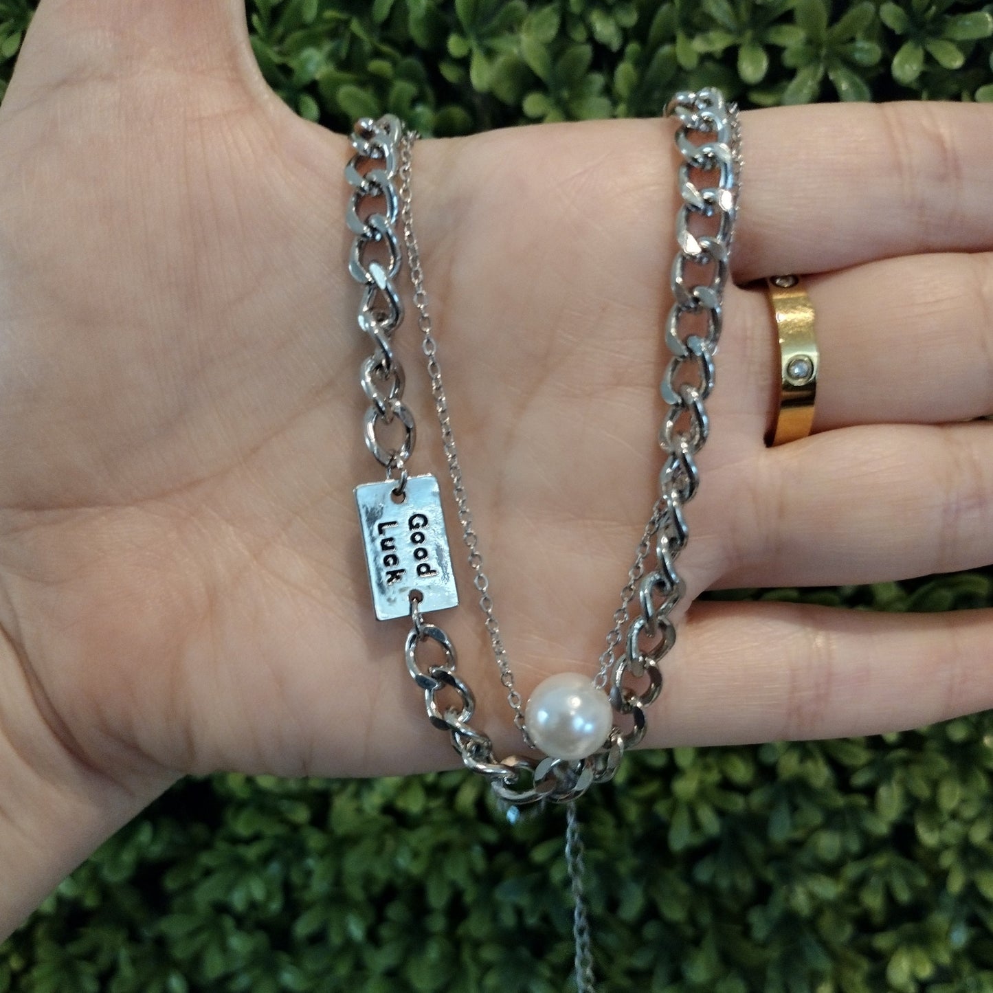 Collar De 2 Capas Con Perla