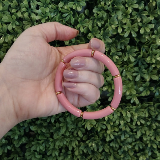 Pulsera Rosa De Acrilico