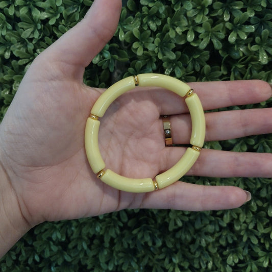 Pulsera Amarila De Acrilico