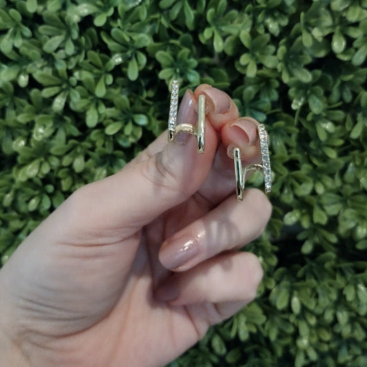 Aretes Medio Falsillos Dorados