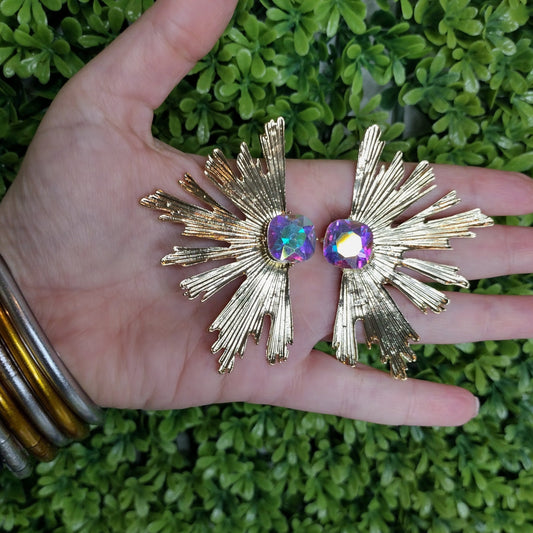 Aretes de Abanico Tornasol