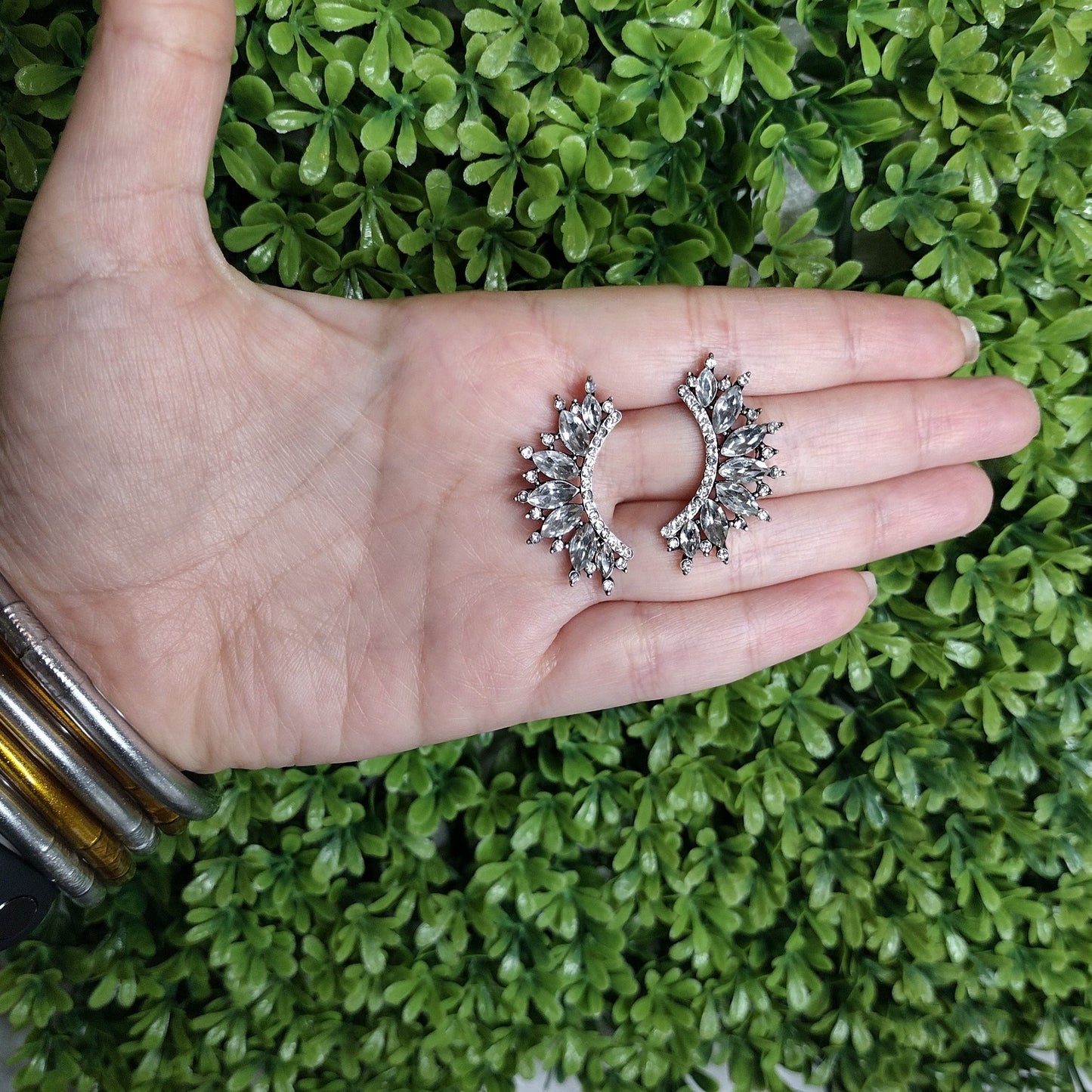 Aretes de Curva Plateados