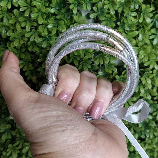 Pulsera De Gel Plateada