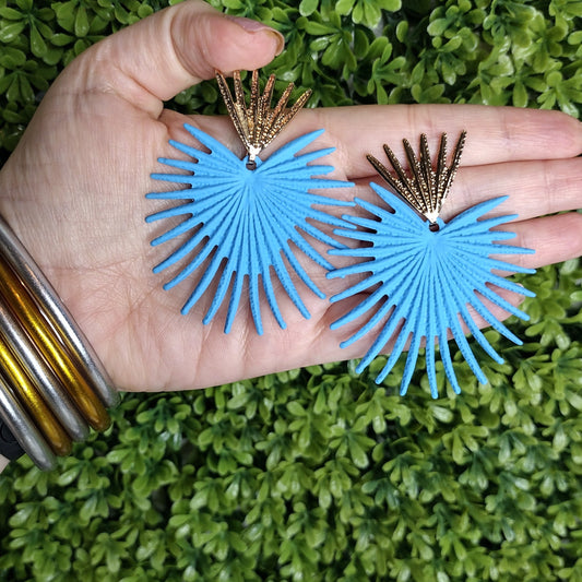 Aretes Rayos De Sol Azules