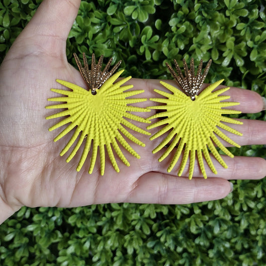 Aretes Rayos De Sol Amarillos