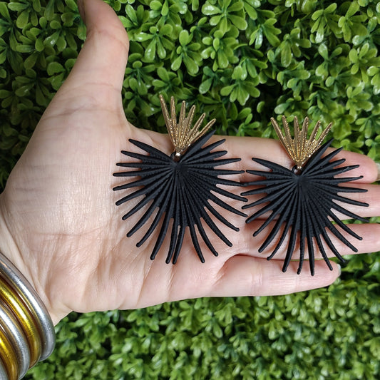 Aretes Rayos De Sol Negros