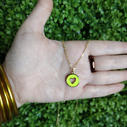 Collar Corazon Amarillo