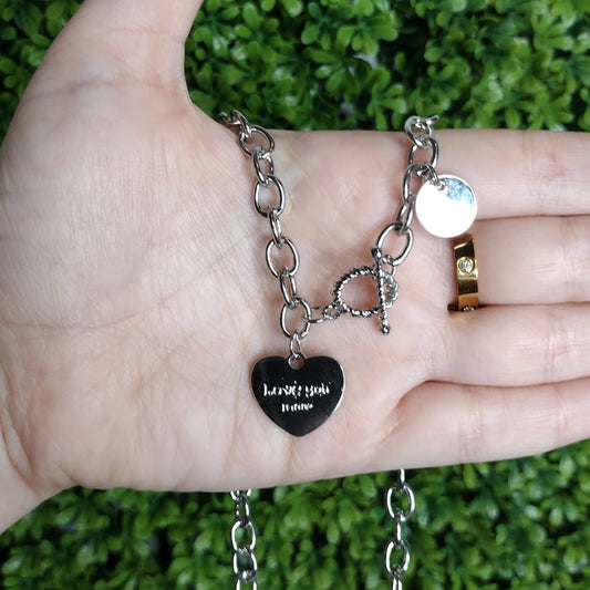 Collar De Corazon Con Broche T