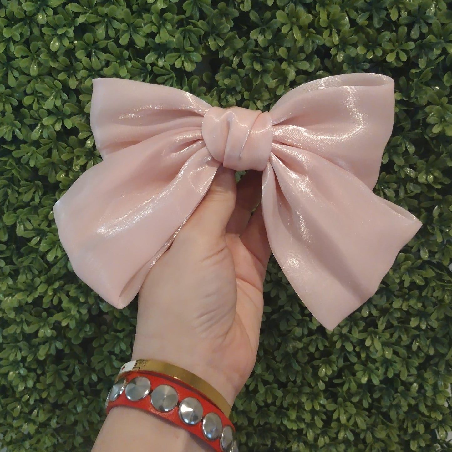 Broche De Cabello Con Moño Rosa