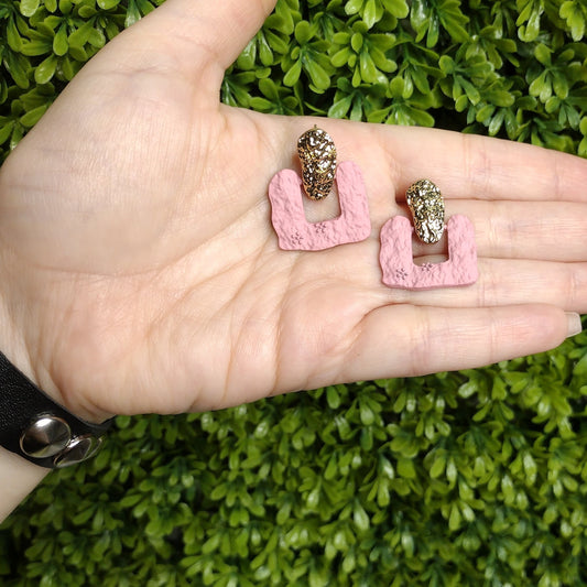 Aretes Geometricos Vintage Rosas