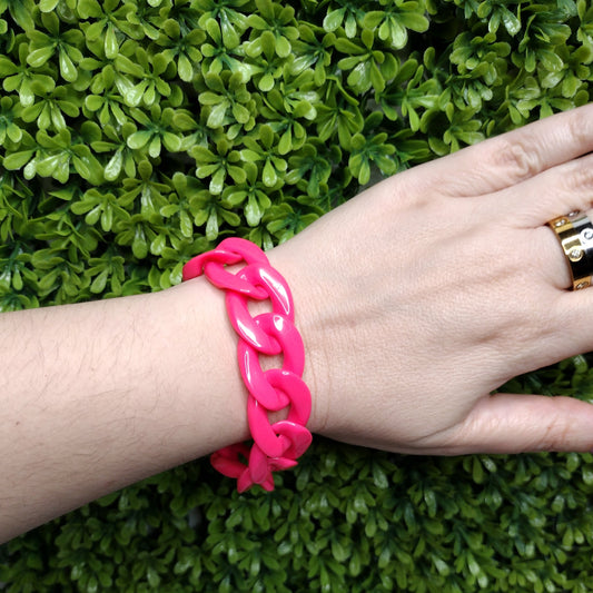 Pulsera De Cadena Rosa