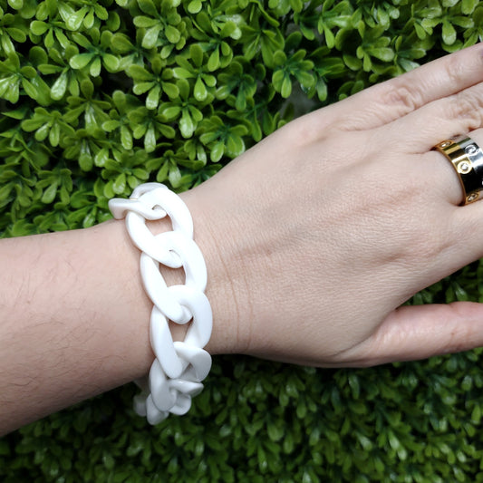Pulsera De Cadena Blanca