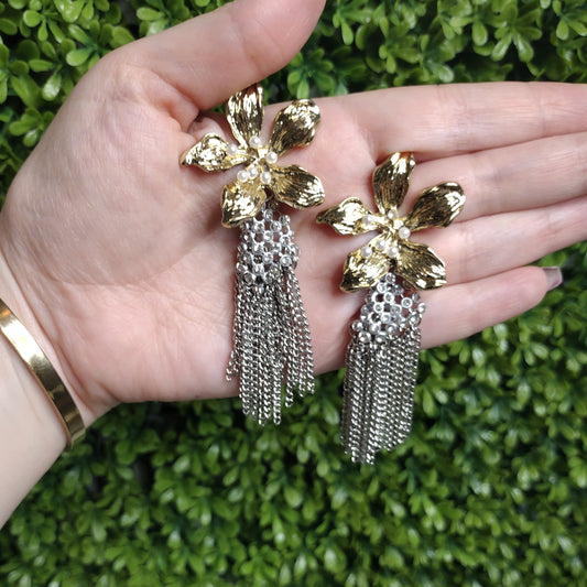 Aretes De Flores Colgantes