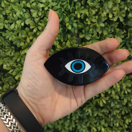 Broche De Cabello Negro Con Ojo