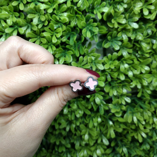 Aretes KATE Chiquitos Rosas Con Plateados