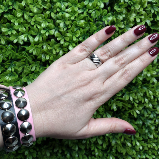 Anillo Plateado Con Onditas