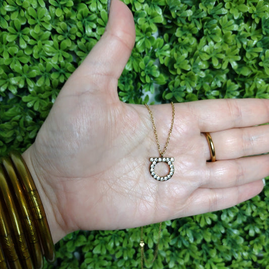 Collar GIOVANNA Dorado Con Piedritas Grande