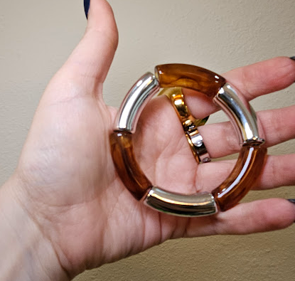 Pulsera IVANNA Plateada Con Cafe