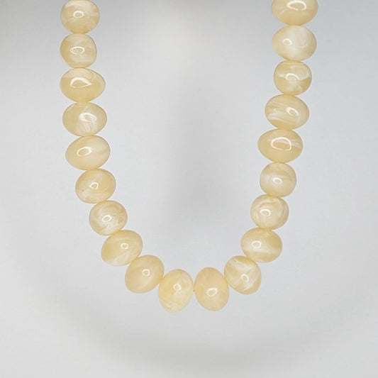 Elvira Soft Yellow Acrylic Beaded Necklace (Collar)