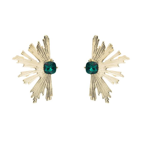 Aretes de Abanico Verde