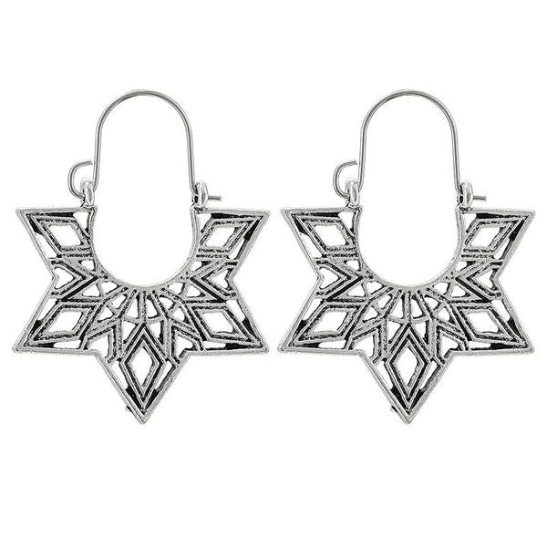 Aretes Vintage De Estrella Plateada