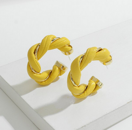 Aretes Trenzados Amarillos
