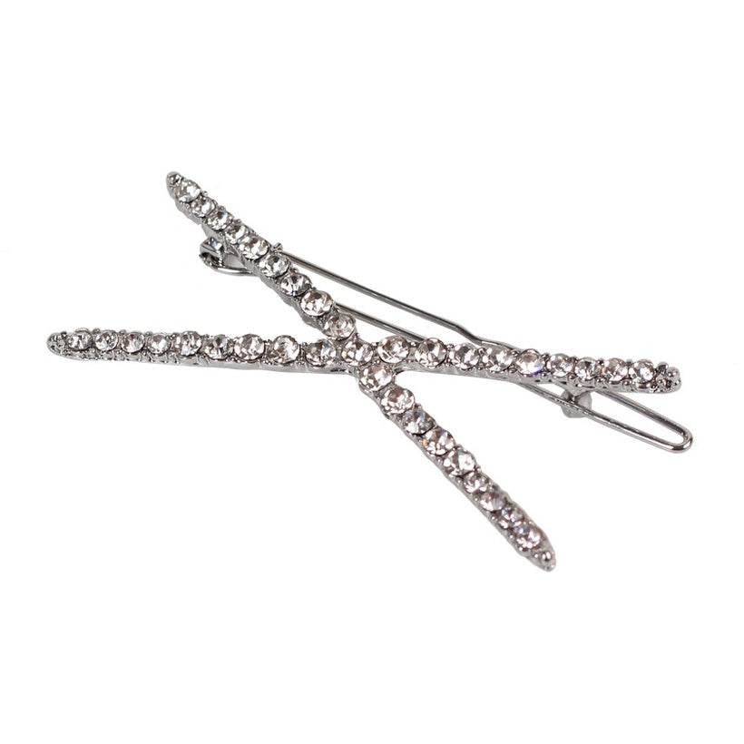 Broche De Cabello En Forma De X Plateado