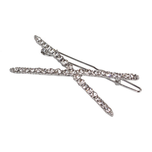 Broche De Cabello En Forma De X Plateado