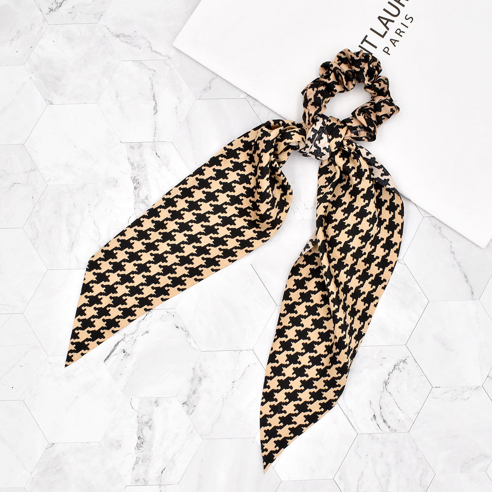 Scrunchie Para El Cabello Pied De Poule Cafe