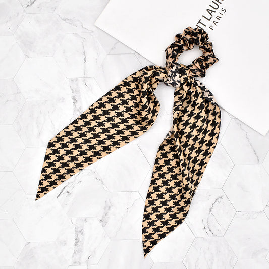 Scrunchie Para El Cabello Pied De Poule Cafe