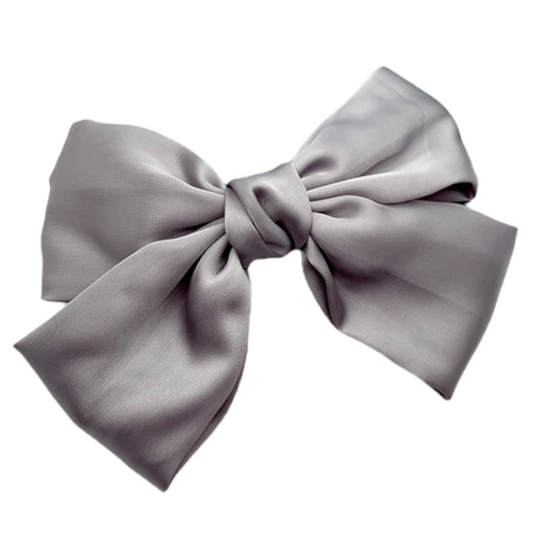 Broche Para el Cabello Con Moño Gris