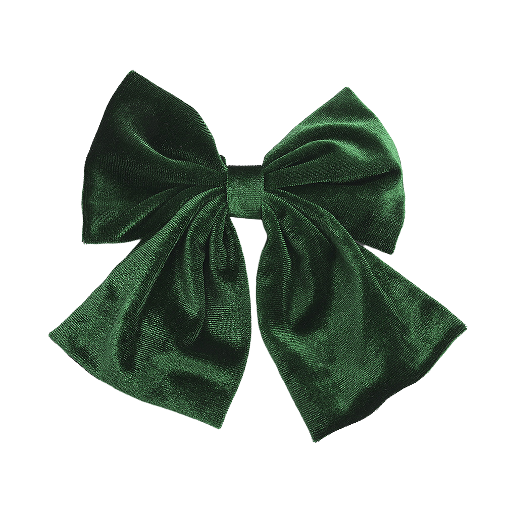 Broche Para Cabello Con Moño Verde