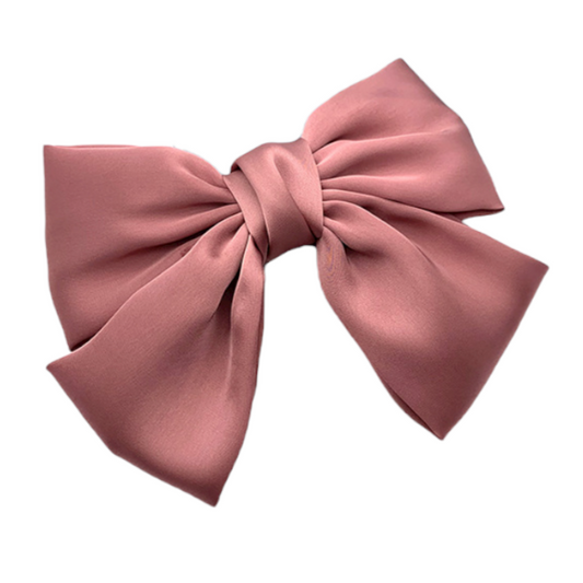 Broche Para el Cabello Con Moño Rosa