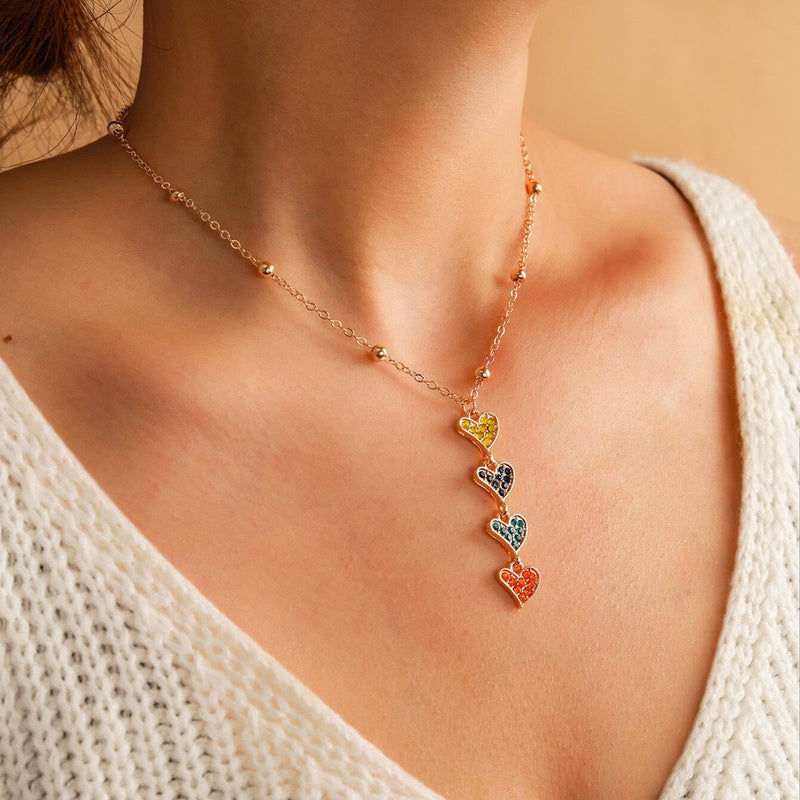 Collar De 4 Corazones De Colores - Frida's Dream