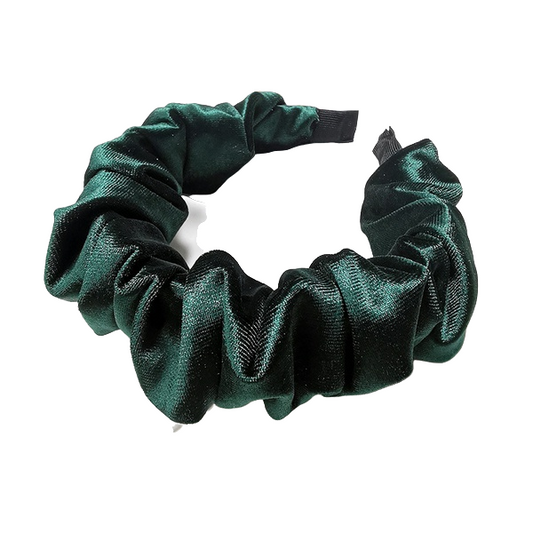Diadema Corrugada De Terciopelo Verde